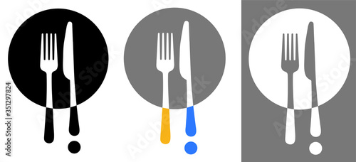 Restaurant logo eat cultery fork and knife icon vector