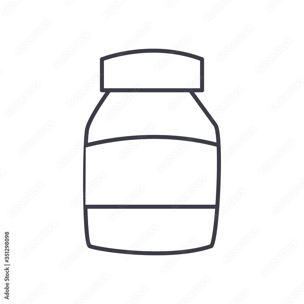 Medicine jar line style icon vector design