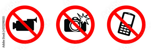no video no camera no mobile prohibited sign