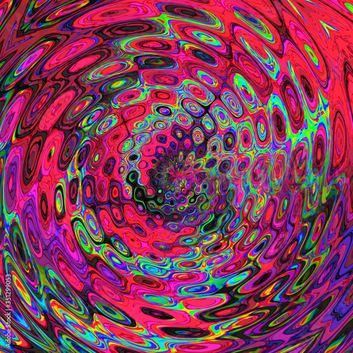 Mandala - Abstrait - rRse et vert - Bennydoscope