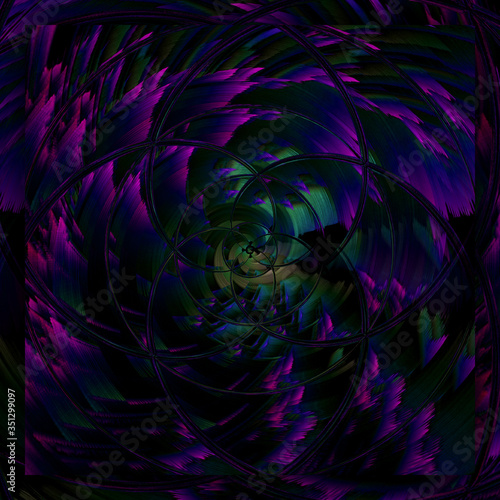 Mandala - Abstrait - Violet et Vert - Bennydoscope