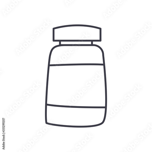 Medicine jar line style icon vector design