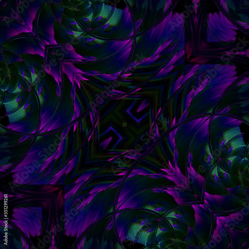 Mosaïque - Abstrait - Violet et Vert - Bennydoscope
