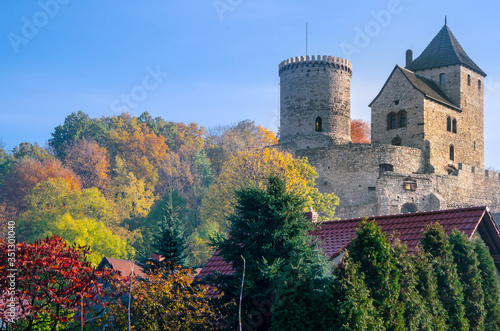 Zamek królewski w Będzinie jesienią