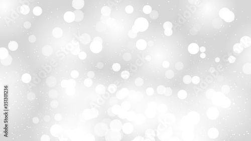 abstract blur white and gray color background with white bokeh lights defocused. 