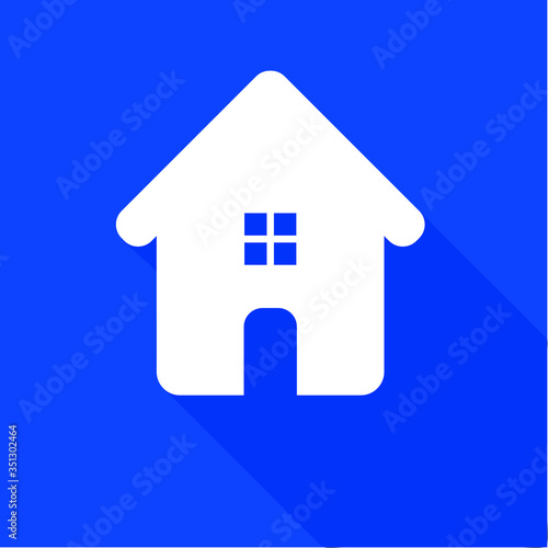 home icon on blue background