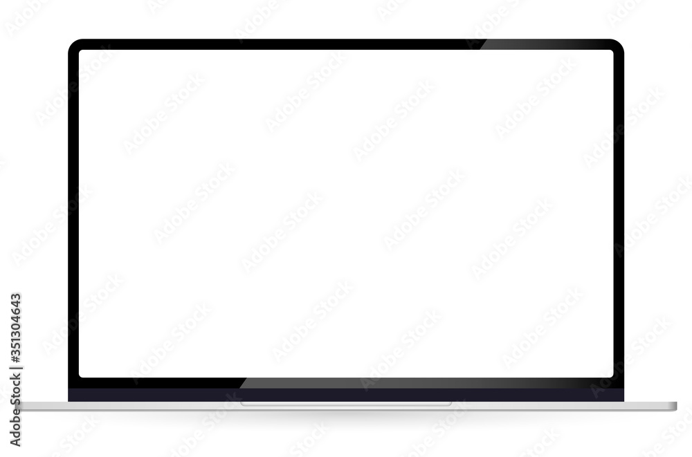 Modern glossy laptop isolated on white vector Modern glossy laptop isolated on white vector