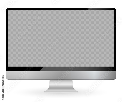 Vector illustration of modern flat screen computer mockup. isolated on white background