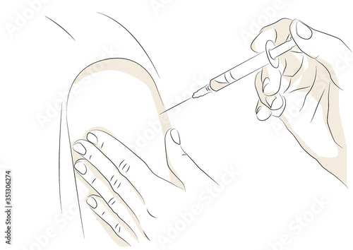Vector illustration of a person having an injection.