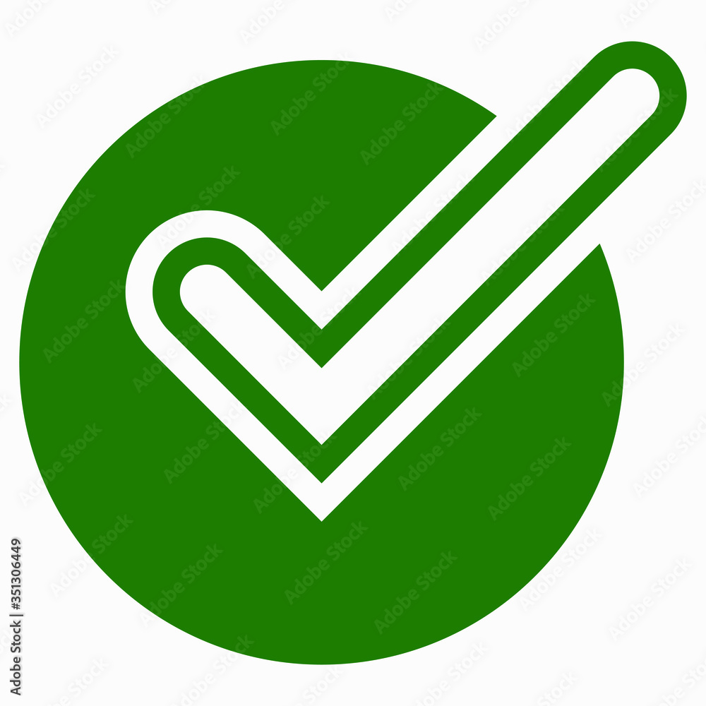 Ok vector icon. Flat green symbol. Check mark icon design. Confirmations. The choice. Notification. Ok vector icon. Flat green symbol. Check mark icon design. Confirmations. The choice. Notification.