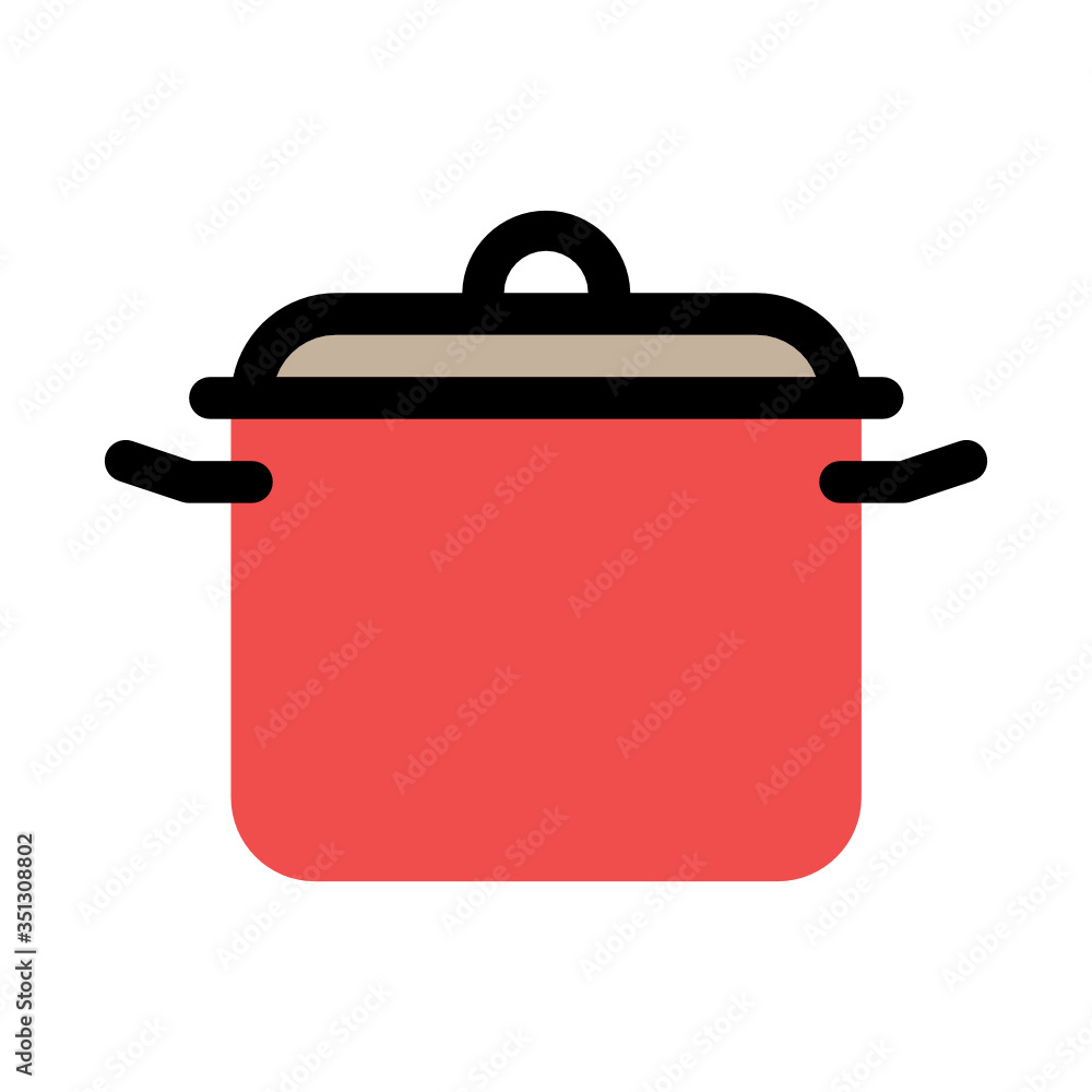 Vector illustration of a red cooking pot Vector illustration of a red cooking pot