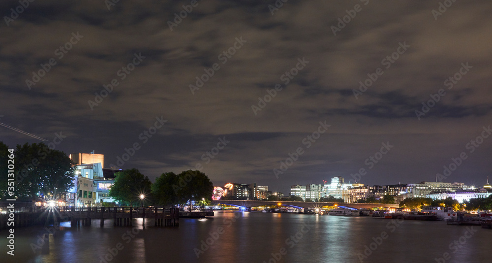 Thames river at night time