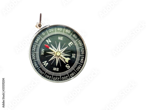 Compass Black compass on a white background.