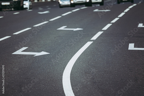 Road marking on the highway