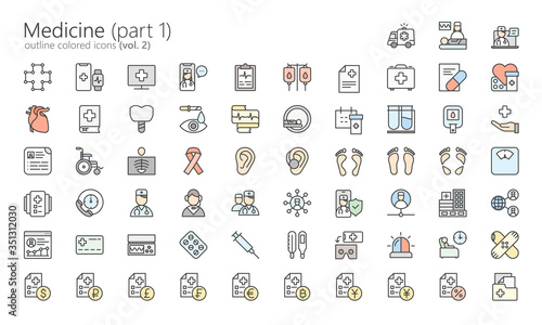 Medicine colored outline (part 1) (v.2)