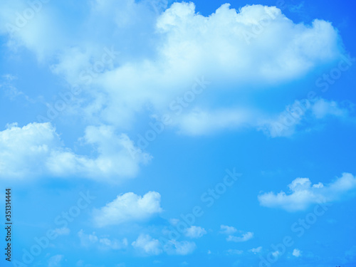 blue sky with clouds in the summer