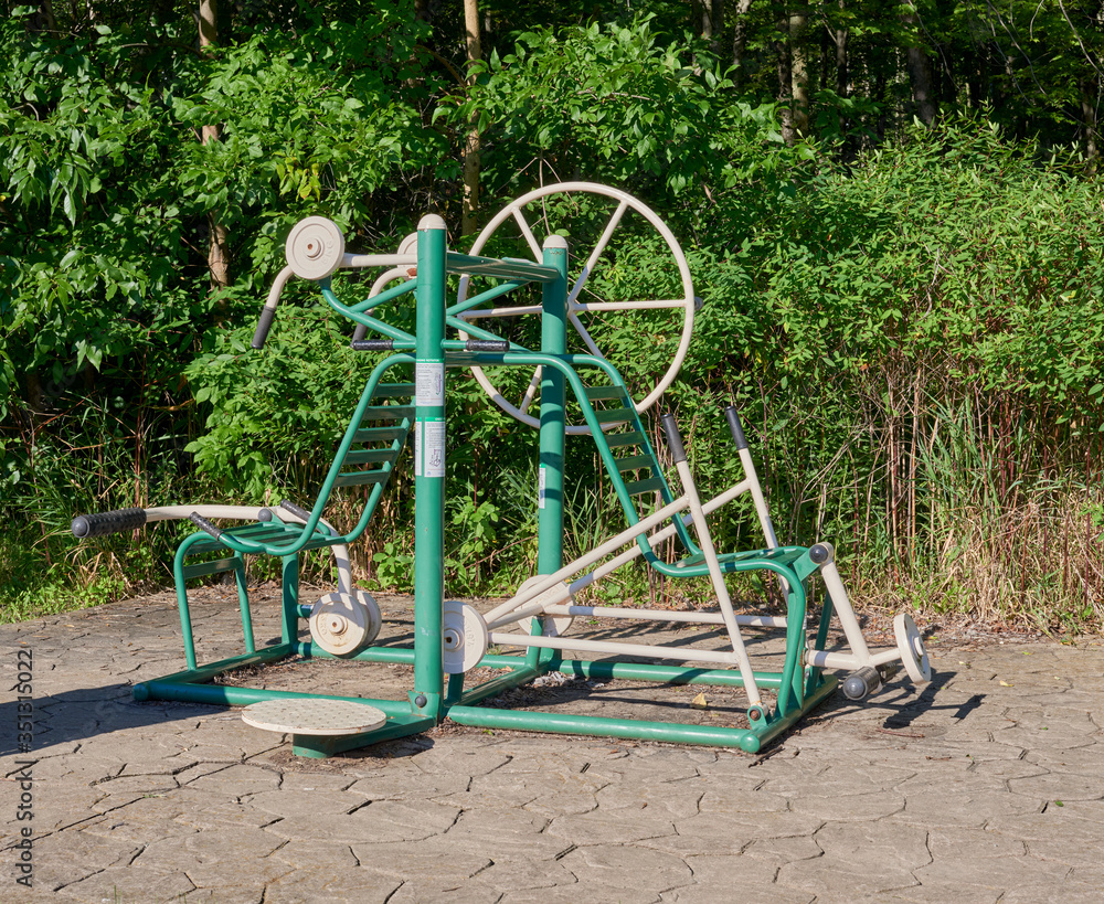 outdoor exercise equipment at local community center