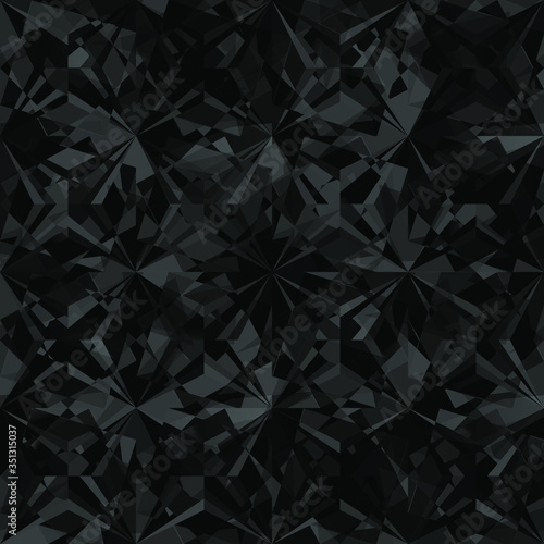 Seamless diamond pattern. Vector illustration of crystal background. Dark glass surface.
