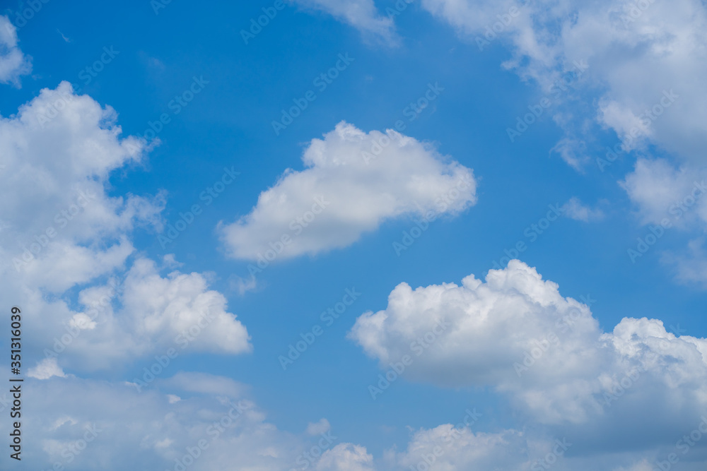 Blue sky with white clouds.