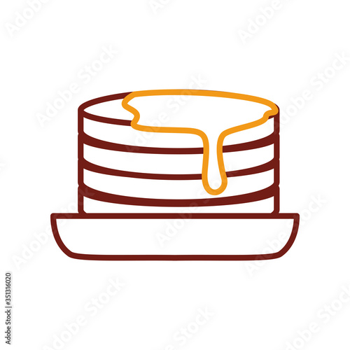 pancakes with maple honey line style icon
