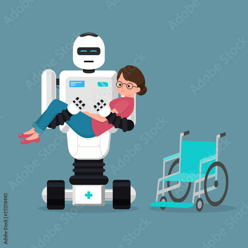 Medical Robot caring for patient