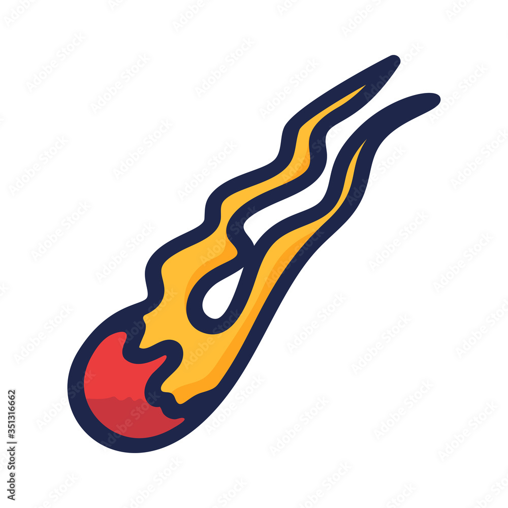 Asteroid icon Vector illustration of a flying, falling asteroid. Hand drawn falling asteroid. Asteroid icon Vector illustration of a flying, falling asteroid. Hand drawn falling asteroid.