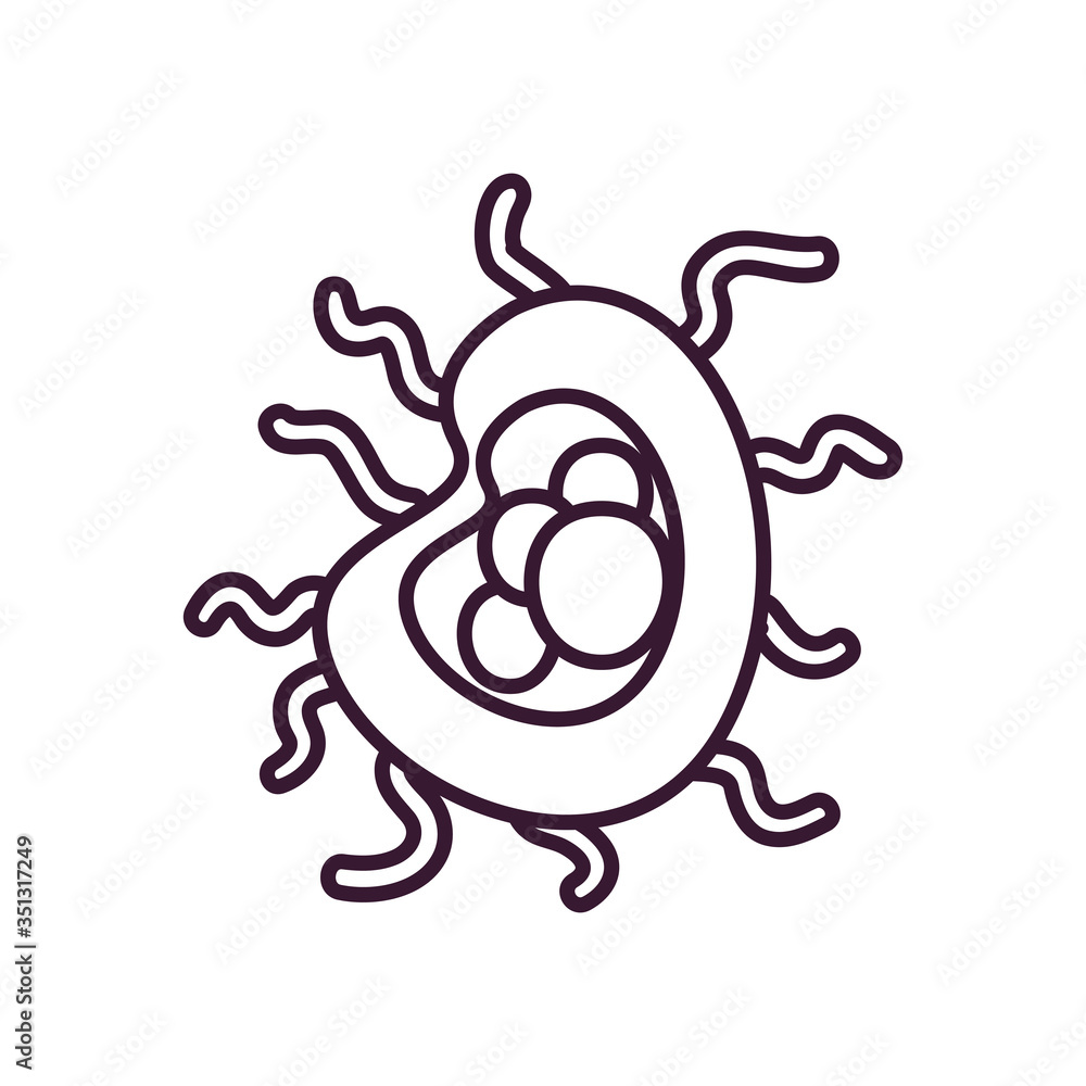 Covid 19 virus line style icon vector design Covid 19 virus line style icon vector design