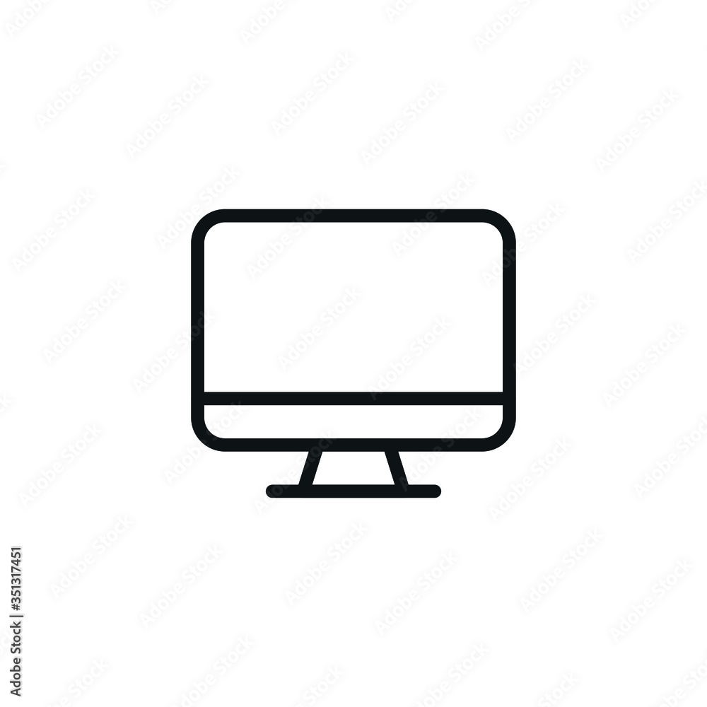 Computer Desktop Icon - Outline Icon - Vector Computer Desktop Icon - Outline Icon - Vector