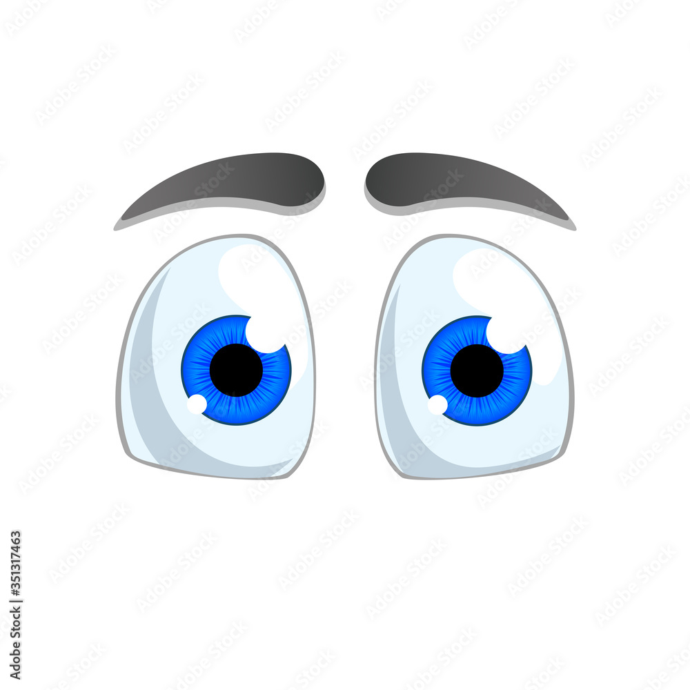 Expressive eyes character face expressions. Isolated vector illustration on white background Expressive eyes character face expressions. Isolated vector illustration on white background