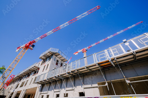 Immeuble en construction dans le quartier des Gratte-Ciel à Villeurbanne