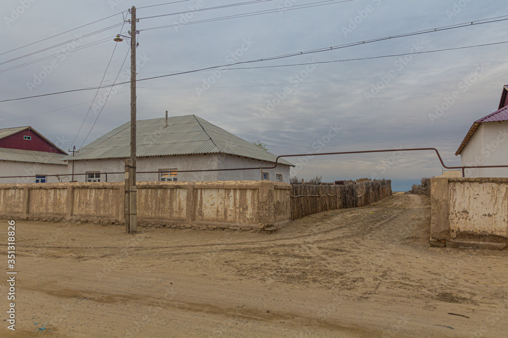 Street in former Aral Sea port town Moynaq (Mo‘ynoq or Muynak), Uzbekistan Street in former Aral Sea port town Moynaq (Mo‘ynoq or Muynak), Uzbekistan