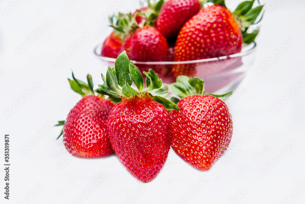 Fresh organic strawberry isolated on white background