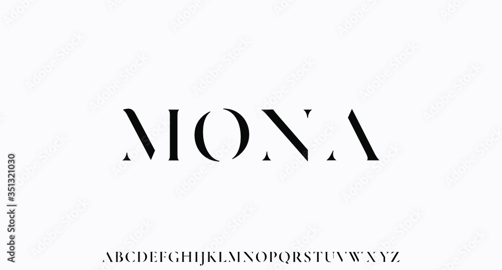 MONA. the luxury and elegant font glamour style Stock Vector | Adobe Stock