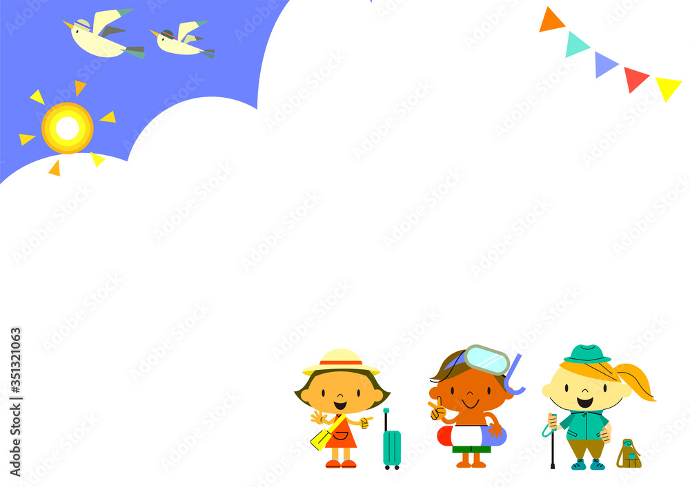 Obraz premium happy kids on summer holiday frame