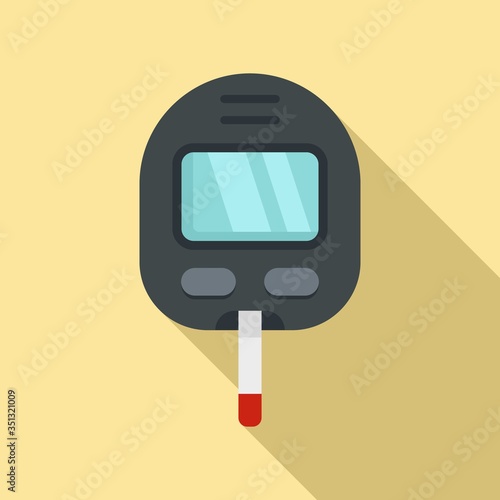 Glucose meter icon. Flat illustration of glucose meter vector icon for web design