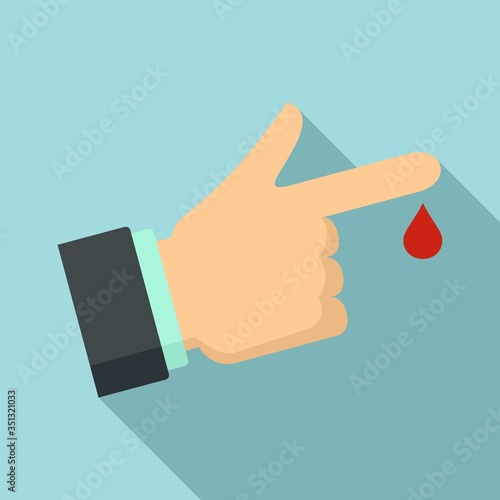 Finger drop blood icon. Flat illustration of finger drop blood vector icon for web design