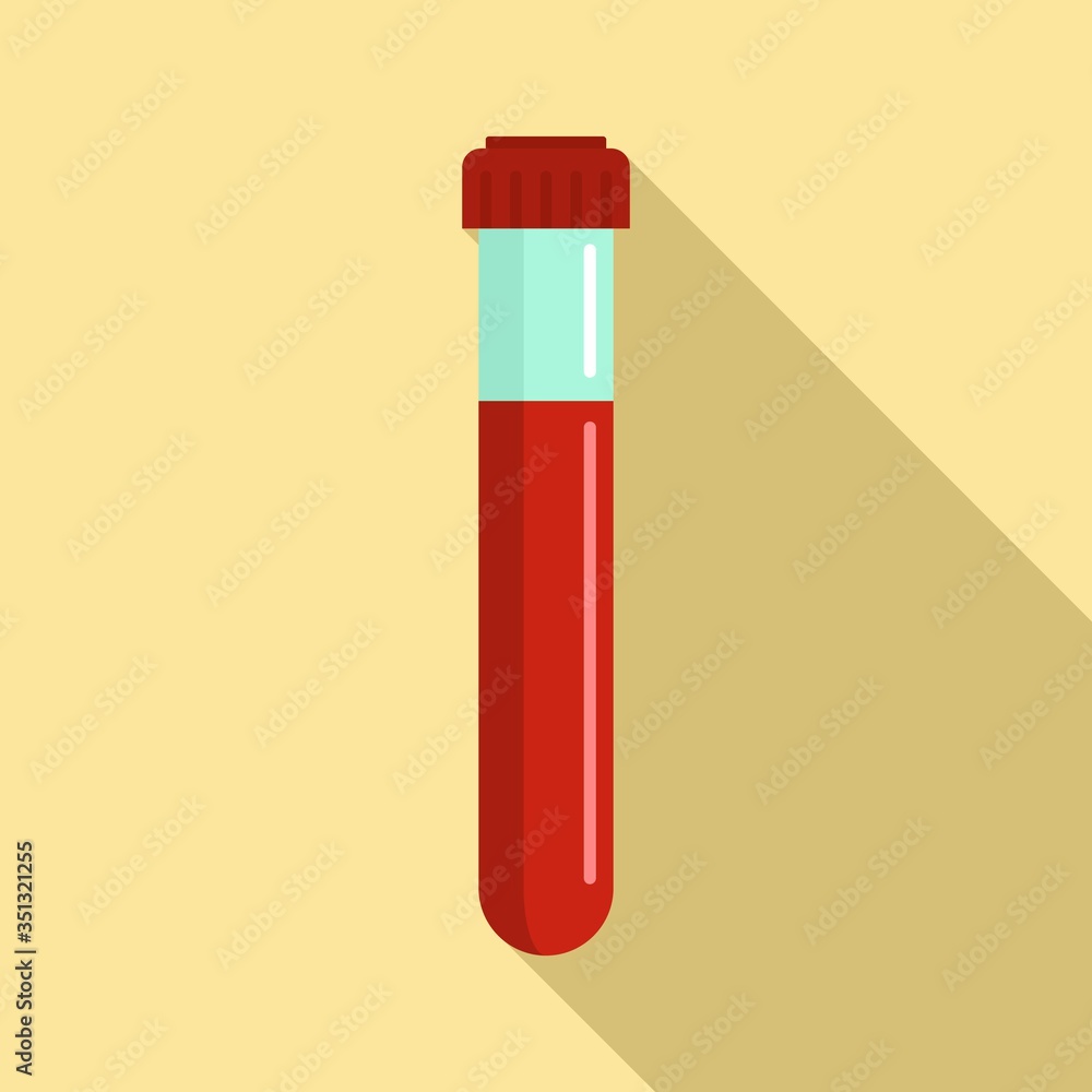 Test tube blood icon. Flat illustration of test tube blood vector icon for web design Test tube blood icon. Flat illustration of test tube blood vector icon for web design