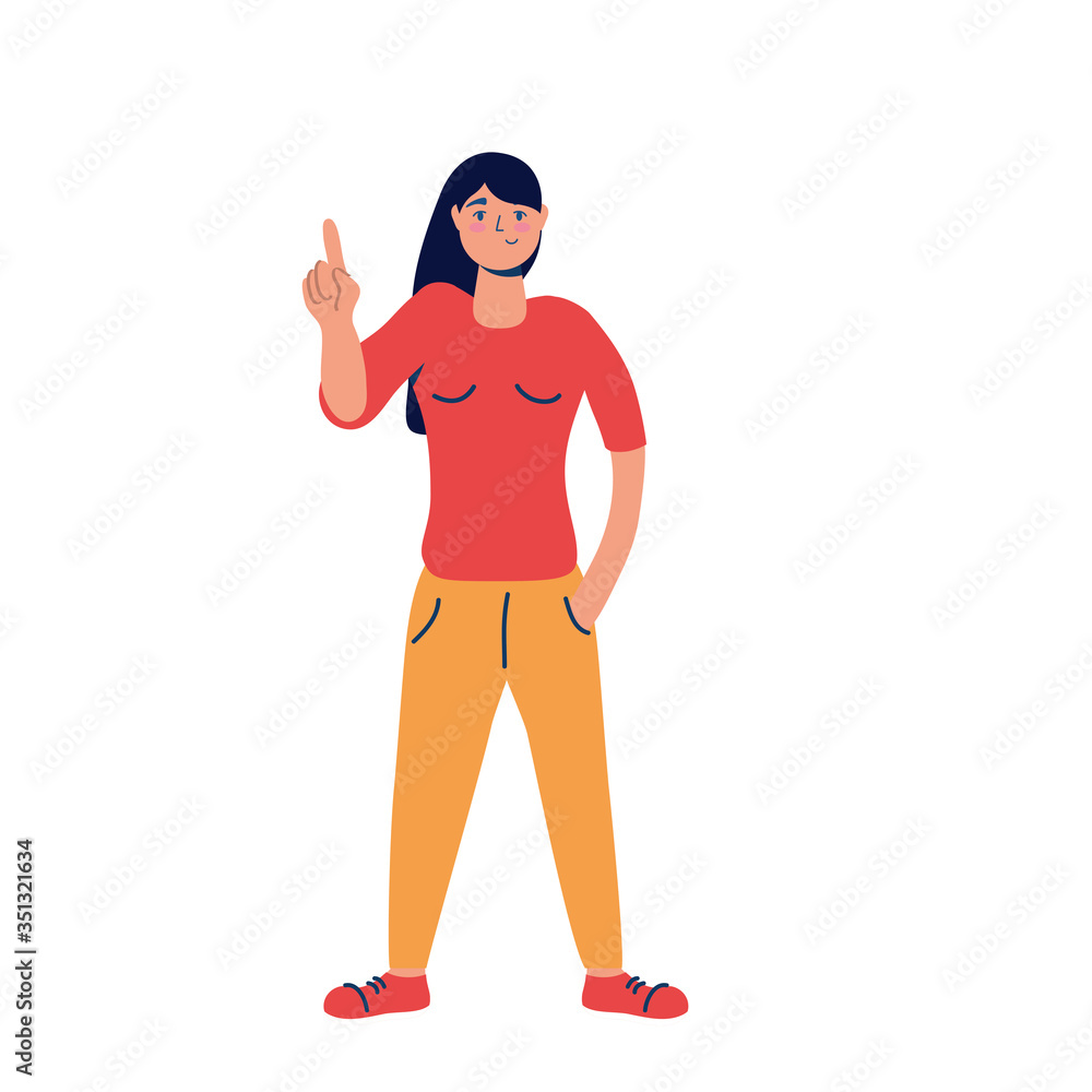 young woman avatar character icon