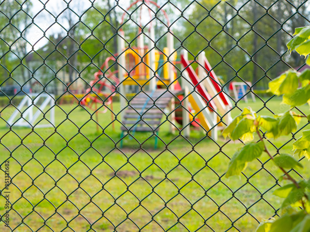 Obraz premium The playground is closed, close-up