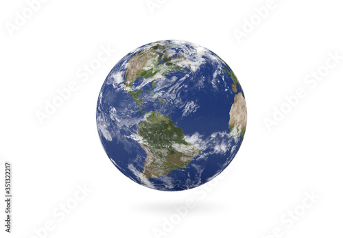 Planet Earth in America isolate. Elements of this image furnished by NASA. 3d rendering