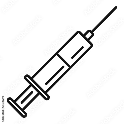 Syringe blood icon. Outline syringe blood vector icon for web design isolated on white background