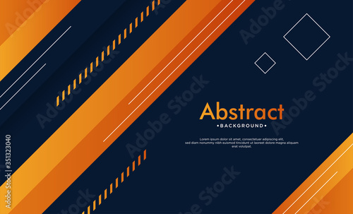 Abstract geometric orange wide background banner layout design.