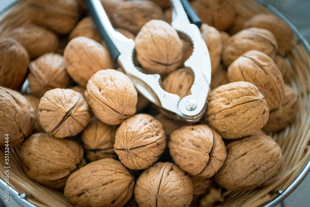 Background of fresh walnuts. Natural walnut background Background of fresh walnuts. Natural walnut background