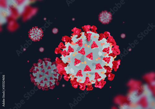 Coronavirus covid-19 pandemic illustration, concept virus design, vector