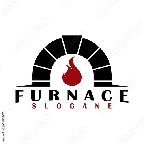 the furnace logo design vector