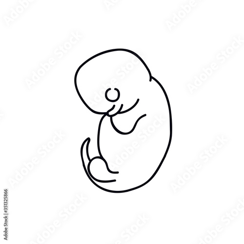 fetus doodle icon, vector illustration