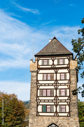 Medieval city gate Schelz tower. Esslingen am Neckar, Germany photo