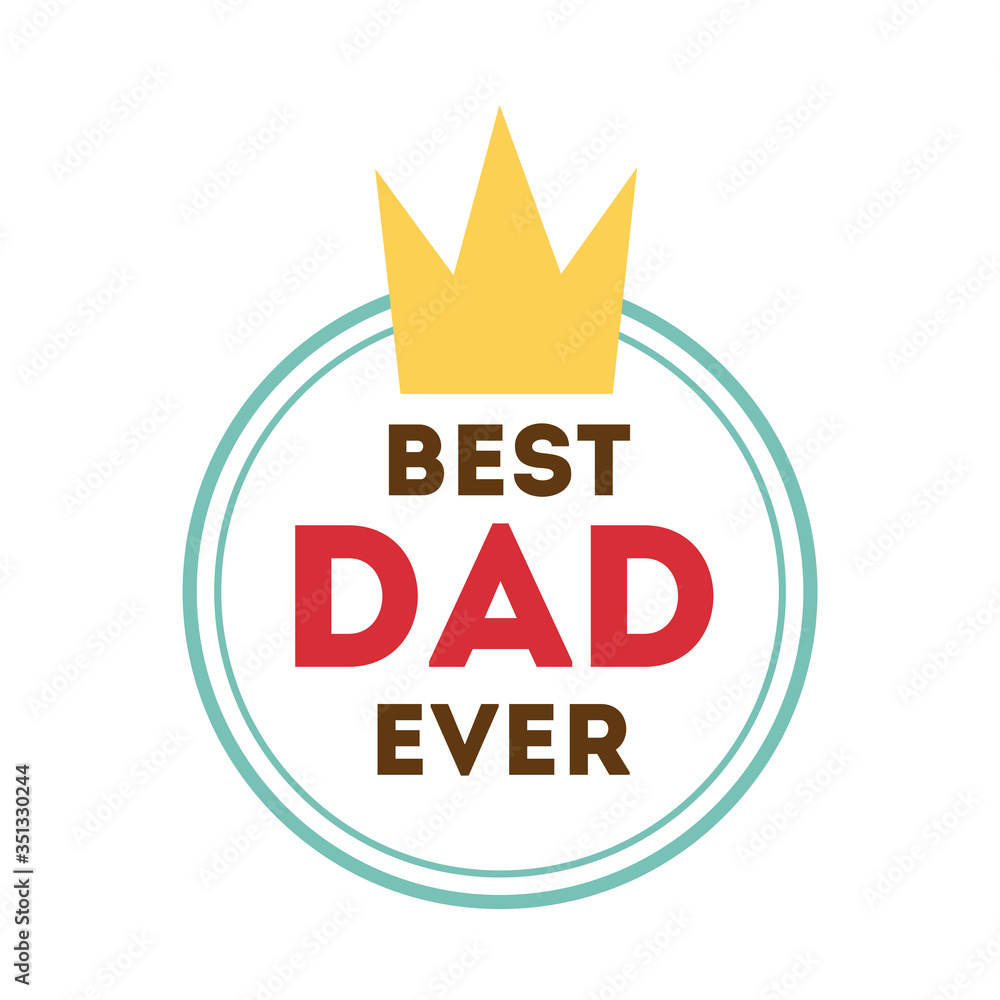 Happy Fathers Day King Happy Fathers Day Seal With King Crown Flat Style Векторный Объект Stock |  Adobe Stock