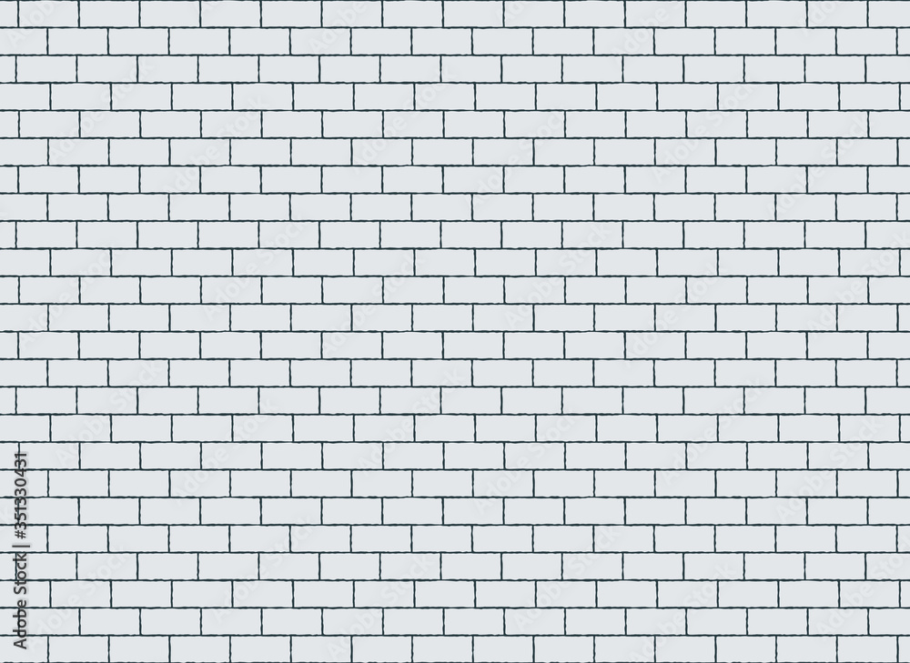 Brick wall seamless pattern. Realistic white brick texture illustration. Endless vector background. Web design template illustration.
