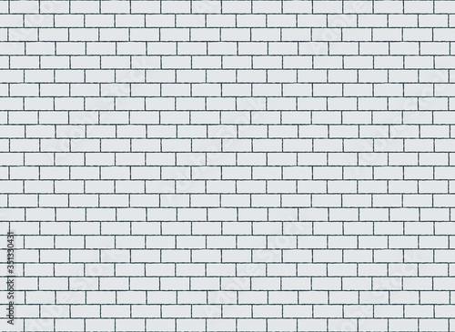 Brick wall seamless pattern. Realistic white brick texture illustration. Endless vector background. Web design template illustration.
